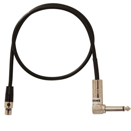 Shure WA304 2' (0.60m) Right Angle Guitar Cable for Bodypack Transmitters