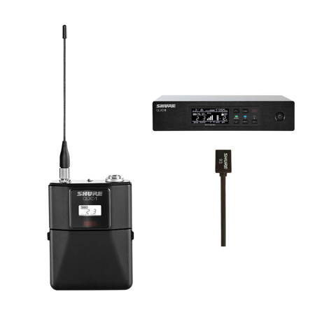 Shure QLXD14/93 Digital Wireless Microphone System with WL93 Lavalier Microphone, G50: 470-534MHz
