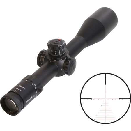 Kahles 6-24x56 K624i Riflescope, Illum SKMR3 Ret, Parallax Adj, Left Hand, 34mm