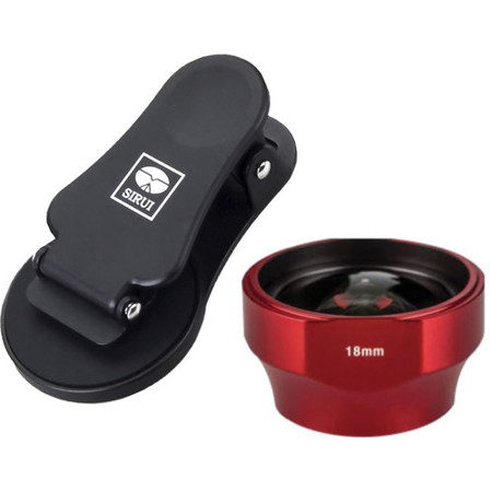 Sirui 18WAR+MSC01 18 Wide Angle Lens with Mobile Phone Lens Adapter Clip, Red