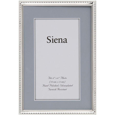 Tizo Design Bead Narrow Border Collection 5x7" Frame - Silver Plated