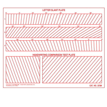 Sirchie Handwriting Letter Slant and Comparison Plate