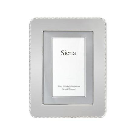 Tizo Design Siena Flat Bead W/Round Corner Collection 4x6" Frame - Silver Plated