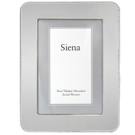 Tizo Design Siena Flat Bead W/Round Corner Collection 5x7" Frame - Silver Plated