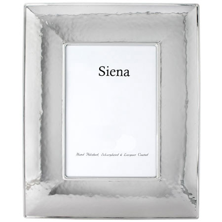 Tizo Design Wide Hammered Collection 5x7" Frame - Silver Plated