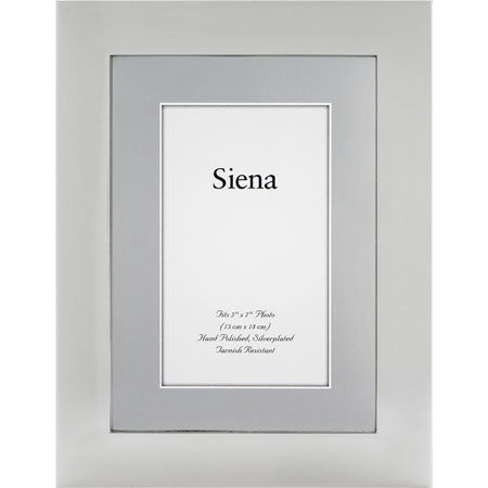 Tizo Design Siena 1" Flat Plain Collection 4x6" Frame - Silver Plated