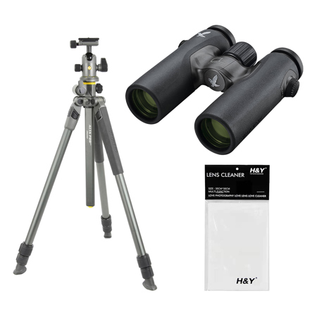 Swarovski Optik 10x30 CL Companion Urban Jungle Waterproof Roof Prism Binoculars, Anthracite, Bundle with Vanguard ALTA PRO 2+ 263AB100 3-Section Aluminum Tripod and Cleaning Cloth