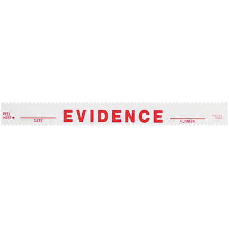 Sirchie Red On White 0.75" x 7" EVIDENCE (Date & Number) Strips, 100/Pack