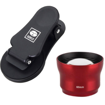 Sirui 60SA 60mm Portrait Lens with Mobile Phone Lens Adapter Clip, Red