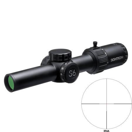 Sightron S6 1-6x24 SFP Riflescope, Matte Black with Illum IR4A Reticle,30mm Tube