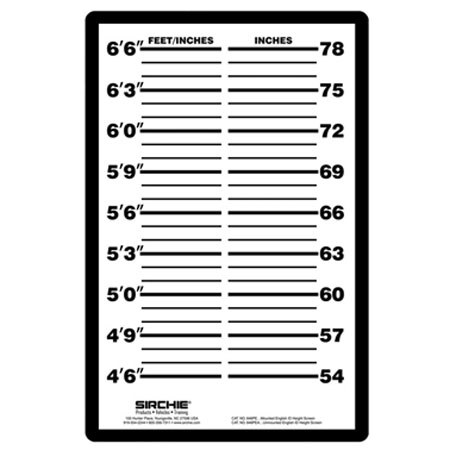 Sirchie English Mounted Identification Height Screen
