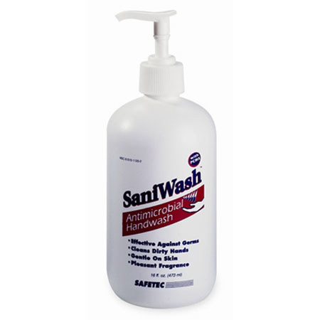 Sirchie SaniWash Antimicrobial Handwash, 16 oz. Pump