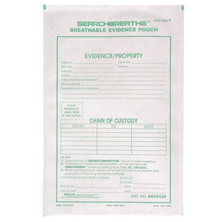 Sirchie Breathable Evidence Pouch, 100 Pack