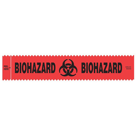 Sirchie 1.37x7" Evidence Integrity Biohazard Strips, 100 Pack, Red