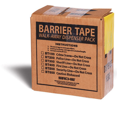 Sirchie Barrier Tape "Escena Del Crimen No Cruzar" with Dispenser Box