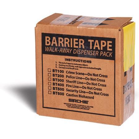Sirchie Barrier Tape "CAUTION BIOHAZARD" with Dispenser Box, 1000' Roll