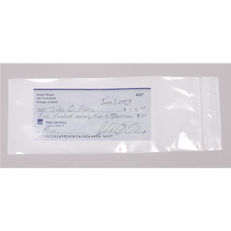 Sirchie Zip-Top Evidence Bag, 4x10x0.004" Size, 100 Pack