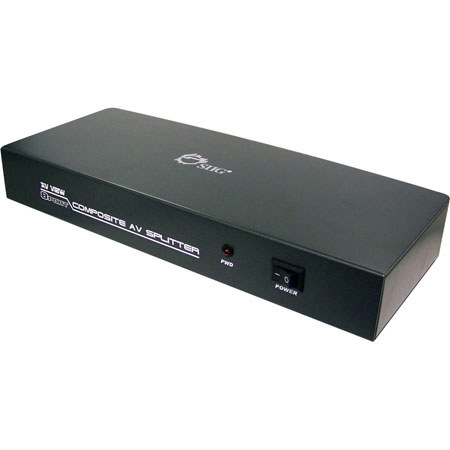 SIIG 1x8 Composite Video & Audio Splitter, Black