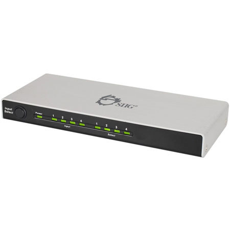 SIIG HDMI 4-Port Switch, Silver/Black