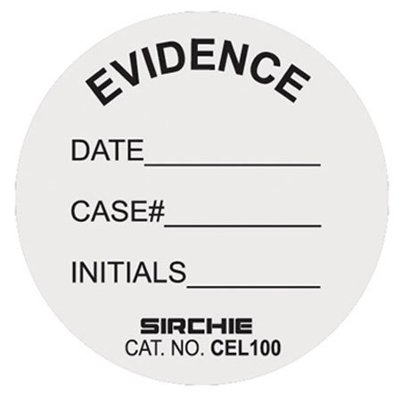 Sirchie Circular Evidence Labels, 1.375" Diameter, 100 Pack