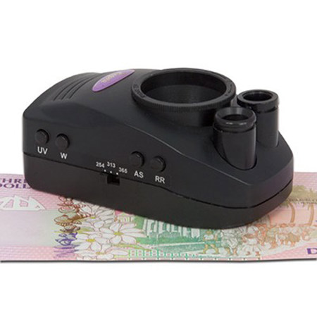 Sirchie Fixed Focus 10X Compact Device Magnifier with White, 365nm UV Light
