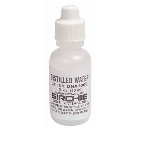 Sirchie Distilled Water, 1 oz (30 ml) Volume