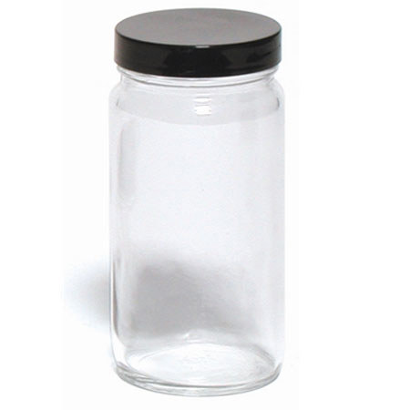 Sirchie Glass Evidence Collection Glass Jar, 8 oz, Set of 4