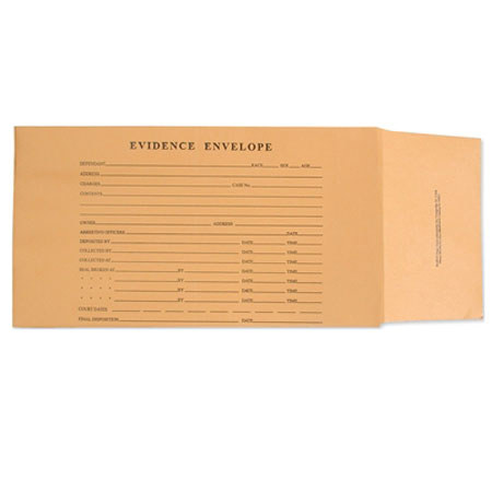 Sirchie Rugged Manila Evidence Envelope, 5x11x3.5", Set of 100