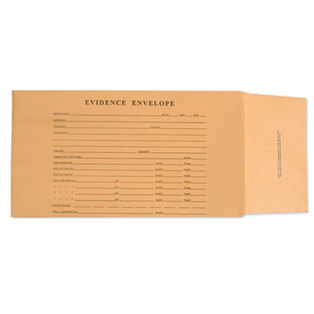 Sirchie Rugged Manila Evidence Envelope, 8x11x3.5", Set of 100