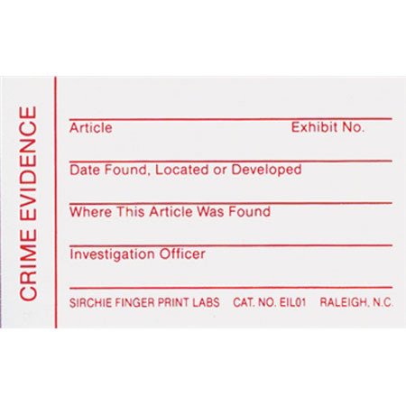 Sirchie Evidence Identification Labels, 100 Each