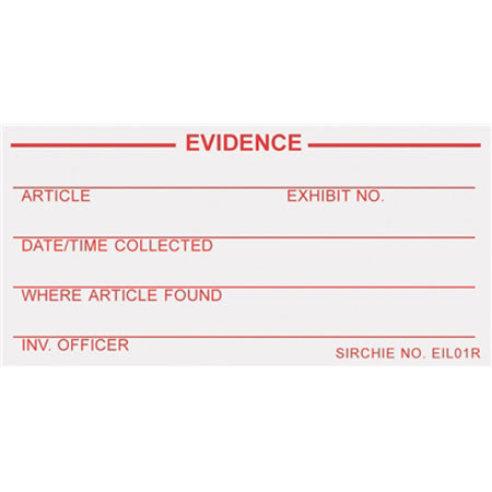 Sirchie Sirchseal Evidence Identification 1.5x3" Labels, Roll Of 100
