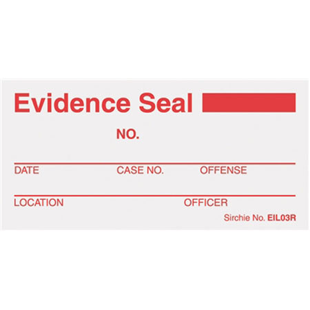 Sirchie Sirchseal Evidence Seal 1.5x3" Labels, Roll Of 100