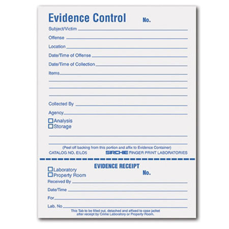Sirchie Evidence Control Labels, Roll of 100