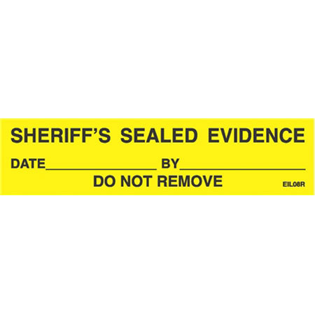 Sirchie Sheriff's Sealed Evidence Labels, 1x4", 250 Per Roll