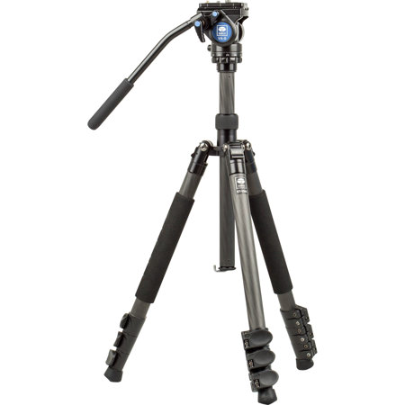 Sirui ET-1204 4-Section CF Travel Tripod with VA-5 Video Head, 55" Max Height