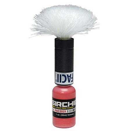 Sirchie FACII Powder/Brush Delivery System, Silver/Red