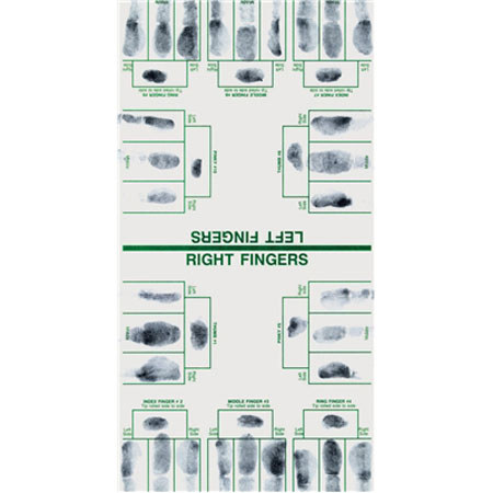 Sirchie Major Case and Tip Print Cards, 50 Sets