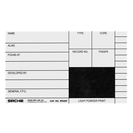 Sirchie Combination Backing/Record Cards, 100 Pack, Black