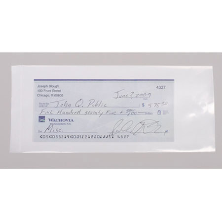 Sirchie Fraudulent Check Bag, 3.5x8.5x0.005", 100 Pack
