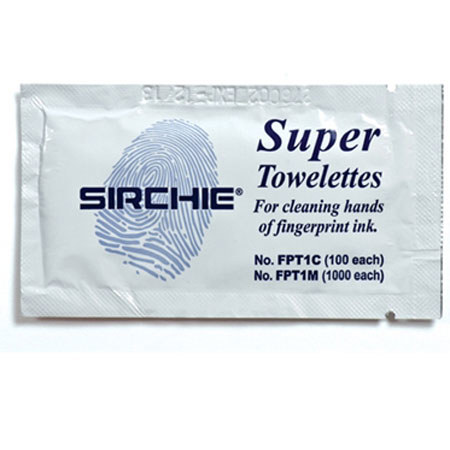 Sirchie Super Cleaner Towelettes, Set of 100