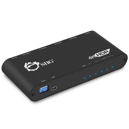 SIIG 1x4 HDMI 2.0 Splitter and Distribution Amplifier with Auto Video Scaling