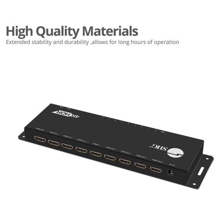 SIIG 1x8 HDMI 2.0 Splitter and Distribution Amplifier with Auto Video Scaling