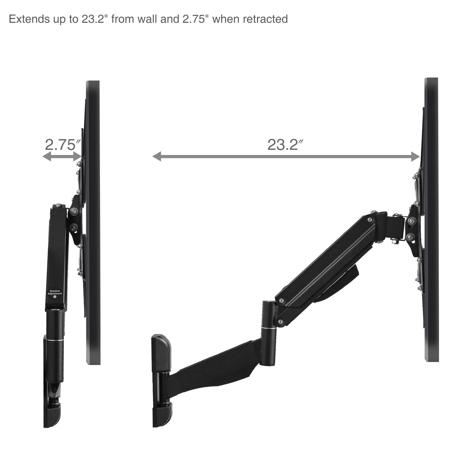SIIG Full Motion Gas Spring TV Wall Mount, 48.5 Lbs Capacity