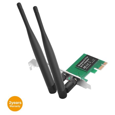 SIIG Dual Profile PCI Express 2.4GHz Wireless-N Wi-Fi Adapter with Dual Antennas