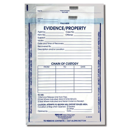 Sirchie 12x15-1/2" Integrity Evidence Bag, 100 Pack