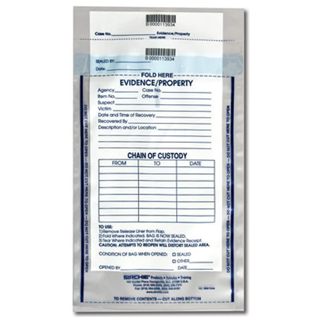 Sirchie Integrity Evidence Bag, 7.5x10.5", 500 Each