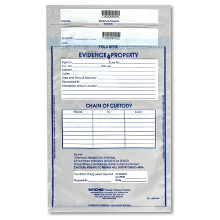 Sirchie 9" x 12" Integrity Evidence Bag, 500 Pack