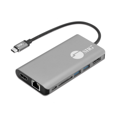 SIIG 7-In-1 MST USB Type-C Docking Station, Iron Gray/Black