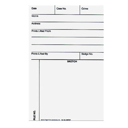 Sirchie Lifted Print Backing/Sketch Sheet Pads, 5.5x8.5", Gloss White