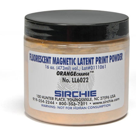 Sirchie Orangecharge Fluorescent Magnetic Latent Print Powder, 16 oz